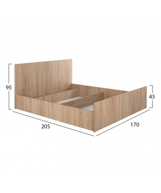 ΣΕΤ ΚΡΕΒΑΤΟΚΑΜΑΡΑΣ 6ΤΜΧ ADLER HM11759 ΜΕΛΑΜΙΝΗ SONAMA OAK-ΓΙΑ ΣΤΡΩΜΑ 160x200εκ