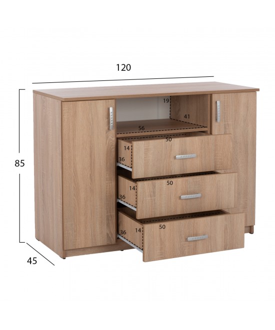 ΣΕΤ ΚΡΕΒΑΤΟΚΑΜΑΡΑΣ 6ΤΜΧ ADLER HM11759 ΜΕΛΑΜΙΝΗ SONAMA OAK-ΓΙΑ ΣΤΡΩΜΑ 160x200εκ
