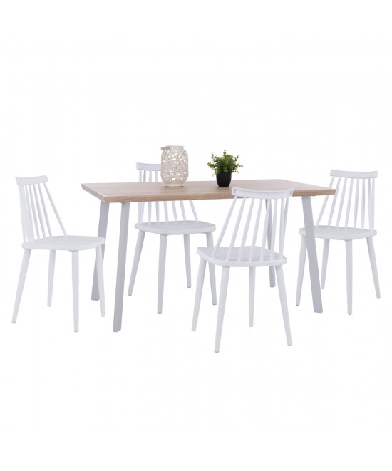 ΣΕΤ ΤΡΑΠΕΖΑΡΙΑΣ 5ΤΜΧ OFIRA HM10634 MDF TOP ΣΕ SONAMA--ΛΕΥΚΕΣ ΚΑΡΕΚΛΕΣ