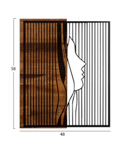 ΔΙΑΚΟΣΜΗΤΙΚΟ ΤΟΙΧΟΥ ΠΡΟΦΙΛ ΓΥΝΑΙΚΑΣ HM4801-ΦΥΛΛΑ ΜΕΤΑΛΛΟΥ-ΞΥΛΟ 48x3(βάθος)x58Υεκ.