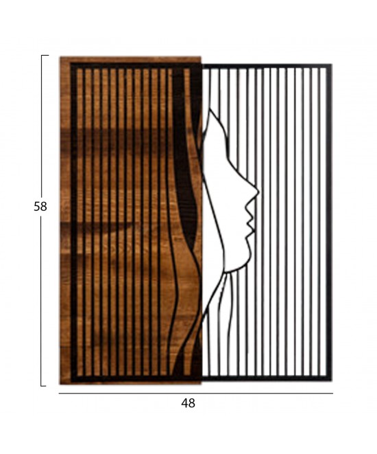 ΔΙΑΚΟΣΜΗΤΙΚΟ ΤΟΙΧΟΥ ΠΡΟΦΙΛ ΓΥΝΑΙΚΑΣ HM4801-ΦΥΛΛΑ ΜΕΤΑΛΛΟΥ-ΞΥΛΟ 48x3(βάθος)x58Υεκ. ΔΙΑΚΟΣΜΗΤΙΚΟ ΤΟΙΧΟΥ ΠΡΟΦΙΛ ΓΥΝΑΙΚΑΣ HM4801-ΦΥΛΛΑ ΜΕΤΑΛΛΟΥ-ΞΥΛΟ 48x3(βάθος)x58Υεκ.