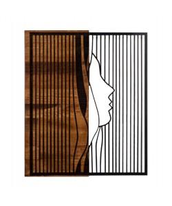 ΔΙΑΚΟΣΜΗΤΙΚΟ ΤΟΙΧΟΥ ΠΡΟΦΙΛ ΓΥΝΑΙΚΑΣ HM4801-ΦΥΛΛΑ ΜΕΤΑΛΛΟΥ-ΞΥΛΟ 48x3(βάθος)x58Υεκ.