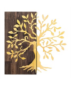 ΔΙΑΚΟΣΜΗΤΙΚΟ ΤΟΙΧΟΥ ΔΕΝΤΡΟ HM4751-ΦΥΛΛΑ ΜΕΤΑΛΛΟΥ ΧΡΥΣΑ-ΞΥΛΟ 58x3(βάθος)x58Υεκ.