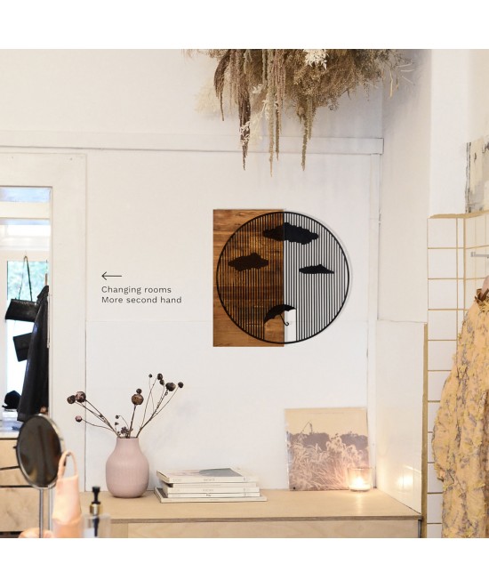 ΔΙΑΚΟΣΜΗΤΙΚΟ ΤΟΙΧΟΥ HM4808-ΦΥΛΛΑ ΜΕΤΑΛΛΟΥ ΜΑΥΡΑ-ΞΥΛΟ 58x3(βάθος)x58Υεκ.