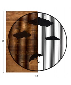 ΔΙΑΚΟΣΜΗΤΙΚΟ ΤΟΙΧΟΥ HM4808-ΦΥΛΛΑ ΜΕΤΑΛΛΟΥ ΜΑΥΡΑ-ΞΥΛΟ 58x3(βάθος)x58Υεκ.
