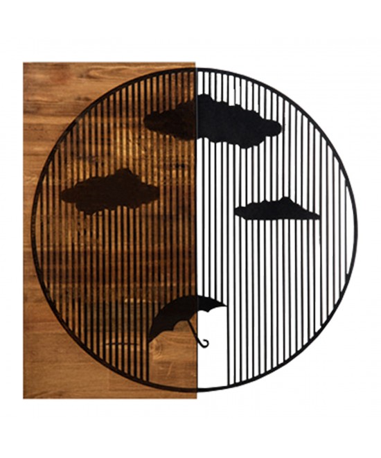 ΔΙΑΚΟΣΜΗΤΙΚΟ ΤΟΙΧΟΥ HM4808-ΦΥΛΛΑ ΜΕΤΑΛΛΟΥ ΜΑΥΡΑ-ΞΥΛΟ 58x3(βάθος)x58Υεκ.