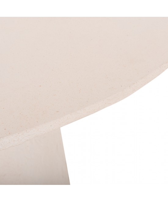 ΤΡΑΠΕΖΙ ΤΡΑΠΕΖΑΡΙΑΣ ΣΤΡΟΓΓΥΛΟ SEPPO HM18154.02 FIBER CEMENT ΛΕΥΚΟ--Φ119,5x75,5Υεκ.