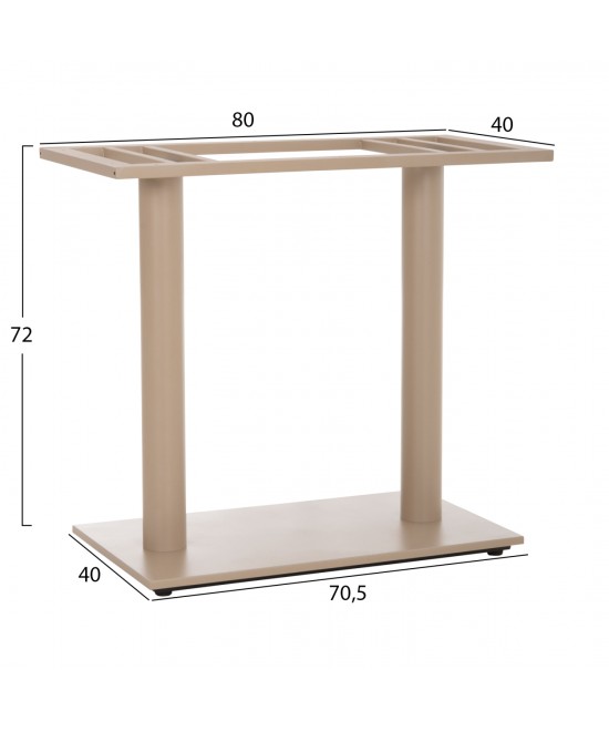 ΒΑΣΗ ΤΡΑΠΕΖΙΟΥ ΜΕΤΑΛΛΙΚΗ ΔΙΠΛΗ HM435.25 ΚΑΠΟΥΤΣΙΝΟ ΜΑΤ ΜΕ ΡΕΓΟΥΛΑΤΟΡΟΥΣ 80Χ40Χ72Υεκ.
