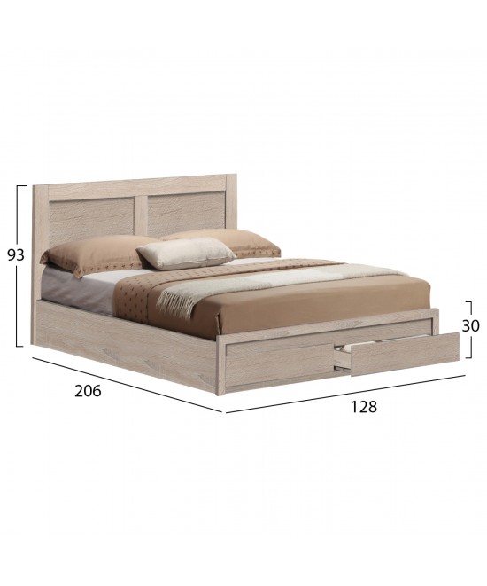 ΚΡΕΒΑΤΙ CAPRI HM665.02 ΜΕ 2 ΣΥΡΤΑΡΙΑ ΜΕΛΑΜΙΝΗ SONAMA ΓΙΑ ΣΤΡΩΜΑ 120x200εκ.