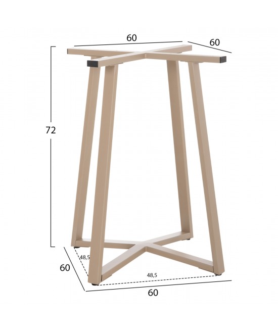 ΒΑΣΗ ΤΡΑΠΕΖΙΟΥ ΧΙΑΣΤΙ HM470.25 ΜΕΤΑΛΛΙΚΗ ΣΕ ΚΑΠΟΥΤΣΙΝΟ 60x60x72Yεκ.