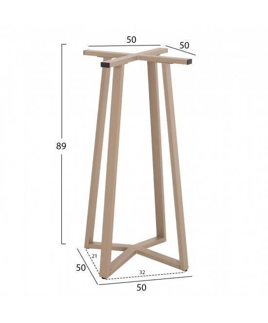 ΒΑΣΗ ΤΡΑΠΕΖΙΟΥ ΜΠΑΡ ΜΕΣΑΙΟΥ ΥΨΟΥΣ HM477.25 ΜΕΤΑΛΛΟ ΚΑΠΟΥΤΣΙΝΟ 50x50x90Υεκ.