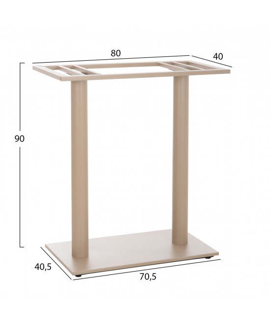 ΒΑΣΗ ΤΡΑΠΕΖΙΟΥ ΜΠΑΡ ΔΙΣΤΗΛΗ ΜΕΣ.ΥΨΟΥΣ HM478.25 ΜΕΤΑΛΛΟ ΚΑΠΟΥΤΣΙΝΟ ΜΑΤ 80x40x90Υεκ