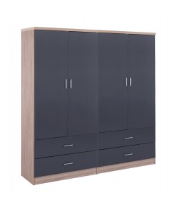 ΝΤΟΥΛΑΠΑ 4ΦΥΛΛΗ REINA ME 4 ΣΥΡΤΑΡΙΑ HM21259 ΜΕΛΑΜΙΝΗ ΓΚΡΙ-SONAMA 160x42x180Υεκ