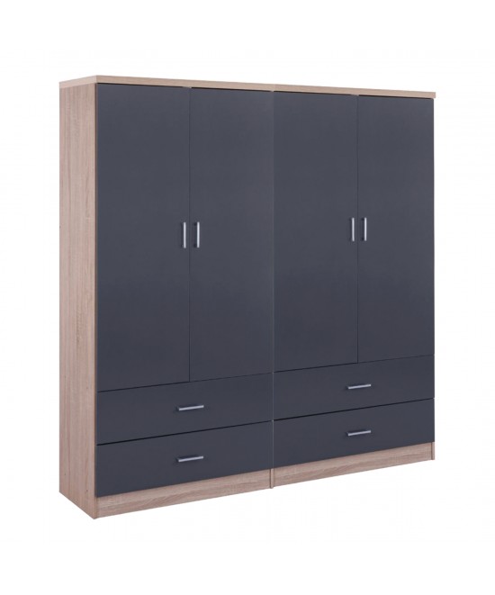 ΝΤΟΥΛΑΠΑ 4ΦΥΛΛΗ REINA ME 4 ΣΥΡΤΑΡΙΑ HM21259 ΜΕΛΑΜΙΝΗ ΓΚΡΙ-SONAMA 160x42x180Υεκ