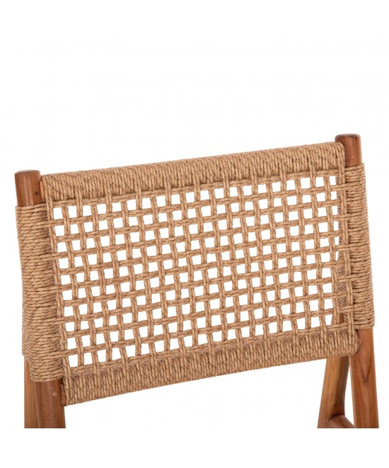 ΚΑΡΕΚΛΑ ΤΡΑΠΕΖΑΡΙΑΣ DINIZ HM6554 ΞΥΛΟ TEAK ΦΥΣΙΚΟ--ΣΥΝΘ.ΣΧΟΙΝΙ 48x60x84Υεκ.