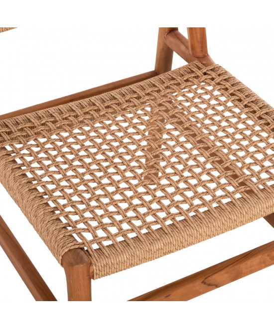 ΚΑΡΕΚΛΑ ΤΡΑΠΕΖΑΡΙΑΣ DINIZ HM6554 ΞΥΛΟ TEAK ΦΥΣΙΚΟ--ΣΥΝΘ.ΣΧΟΙΝΙ 48x60x84Υεκ.