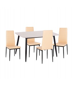 ΣΕΤ ΤΡΑΠΕΖΑΡΙΑΣ 5ΤΜΧ RAVEN HM21266.01 ΚΕΡΑΜΙΚΟ TOP ΛΕΥΚΟ ΜΑΡΜΑΡΟ--ΚΡΕΜ PU