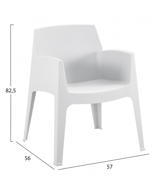 ΠΟΛΥΘΡΟΝΑ ΠΟΛΥΠΡΟΠΥΛΕΝΙΟΥ SLEEK HM6370.01 ΛΕΥΚΗ 68x63x82,5Υεκ.