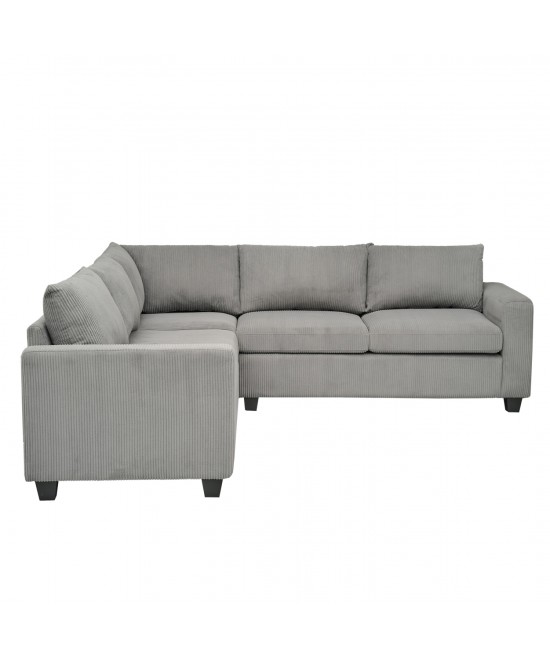 ΓΩΝΙΑΚΟΣ ΚΑΝΑΠΕΣ CALDER HM3286.01 ΓΚΡΙ ΥΦΑΣΜΑ 254x254x90x91Υεκ.