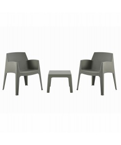 ΣΕΤ 3ΤΜΧ ΠΟΛΥΠΡΟΠΥΛΕΝΙΟΥ SLEEK HM21267.05 ΤΡΑΠΕΖΑΚΙ & 2 ΠΟΛΥΘΡΟΝΕΣ-DARK OLIVE GREEN