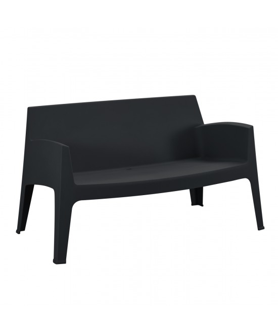 ΚΑΝΑΠΕΣ 2-ΘΕΣΙΟΣ ΠΟΛΥΠΡΟΠΥΛΕΝΙΟΥ SLEEK HM6366.02 ΧΡΩΜΑ ΜΑΥΡΟ 133x68x73Υεκ.