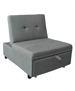 ΠΟΛΥΘΡΟΝΑ-ΚΡΕΒΑΤΙ LIBRE HM3295.01 ΓΚΡΙ ΥΦΑΣΜΑ 75x106x87Υεκ.