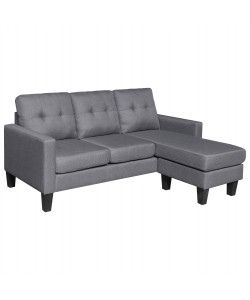 ΚΑΝΑΠΕΣ ΓΩΝΙΑ ΑΝΑΣΤΡΕΨΙΜΗ MEGGY HM3297.01 ΓΚΡΙ ΥΦΑΣΜΑ 184,5x129x86Yεκ.