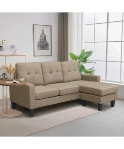 ΚΑΝΑΠΕΣ ΓΩΝΙΑ ΑΝΑΣΤΡΕΨΙΜΗ MEGGY HM3297.03 ΜΠΕΖ ΥΦΑΣΜΑ 184,5x129x86Yεκ.