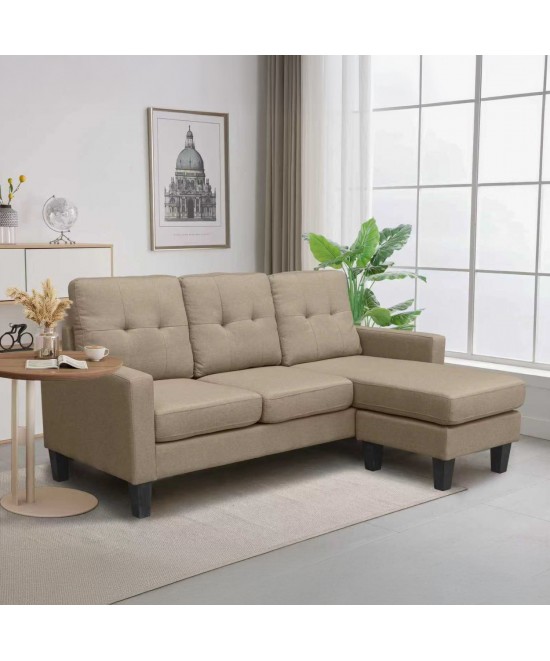 ΚΑΝΑΠΕΣ ΓΩΝΙΑ ΑΝΑΣΤΡΕΨΙΜΗ MEGGY HM3297.03 ΜΠΕΖ ΥΦΑΣΜΑ 184,5x129x86Yεκ.