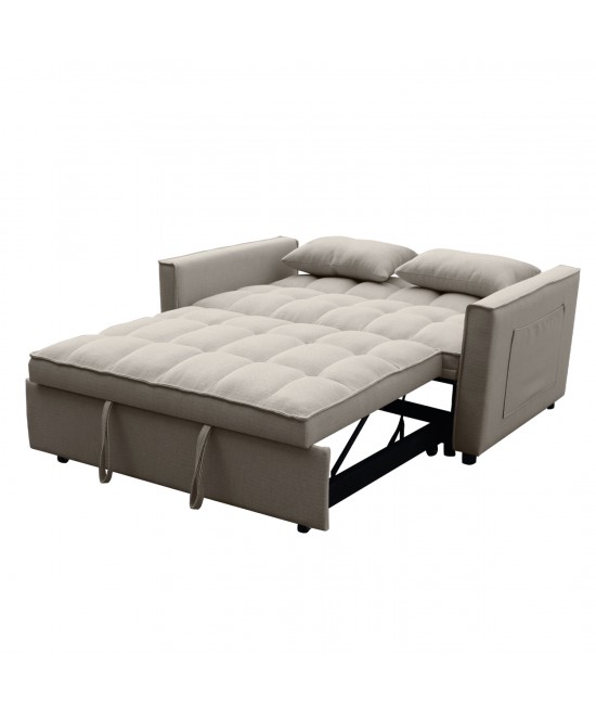 ΚΑΝΑΠΕΣ ΚΡΕΒΑΤΙ 2-ΘΕΣΙΟΣ BORG HM3289.03 ΜΠΕΖ ΥΦΑΣΜΑ 140x75x89Υεκ