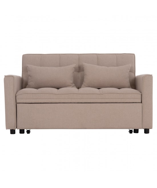 ΚΑΝΑΠΕΣ ΚΡΕΒΑΤΙ 2-ΘΕΣΙΟΣ BORG HM3289.03 ΜΠΕΖ ΥΦΑΣΜΑ 140x75x89Υεκ