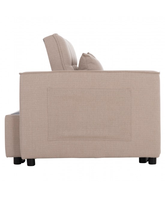 ΚΑΝΑΠΕΣ ΚΡΕΒΑΤΙ 2-ΘΕΣΙΟΣ BORG HM3289.03 ΜΠΕΖ ΥΦΑΣΜΑ 140x75x89Υεκ