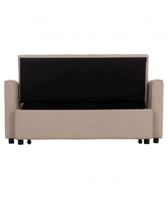 ΚΑΝΑΠΕΣ ΚΡΕΒΑΤΙ 2-ΘΕΣΙΟΣ BORG HM3289.03 ΜΠΕΖ ΥΦΑΣΜΑ 140x75x89Υεκ