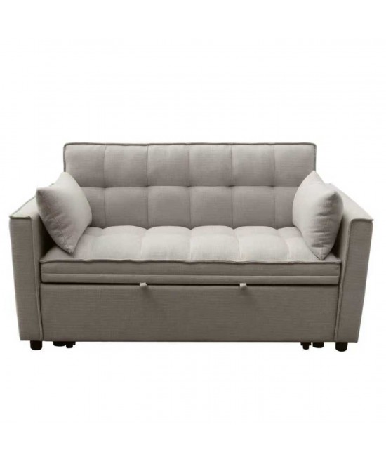 ΚΑΝΑΠΕΣ ΚΡΕΒΑΤΙ 2-ΘΕΣΙΟΣ BORG HM3289.03 ΜΠΕΖ ΥΦΑΣΜΑ 140x75x89Υεκ