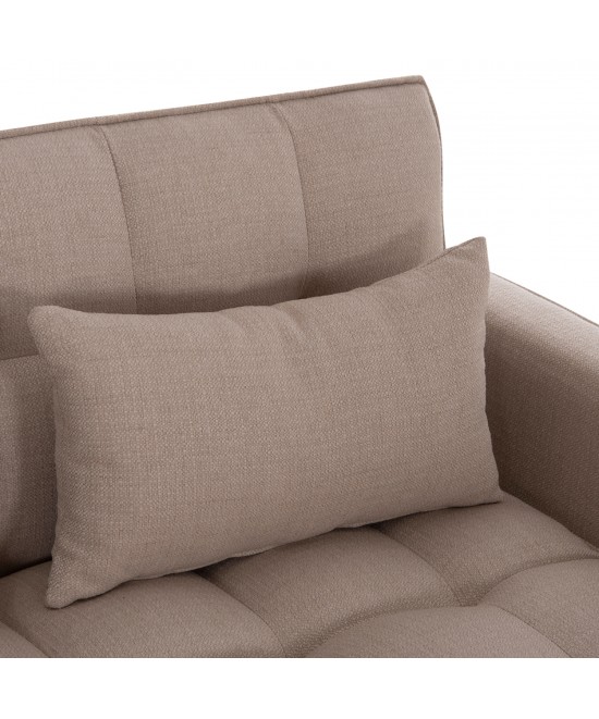 ΚΑΝΑΠΕΣ ΚΡΕΒΑΤΙ 2-ΘΕΣΙΟΣ BORG HM3289.03 ΜΠΕΖ ΥΦΑΣΜΑ 140x75x89Υεκ