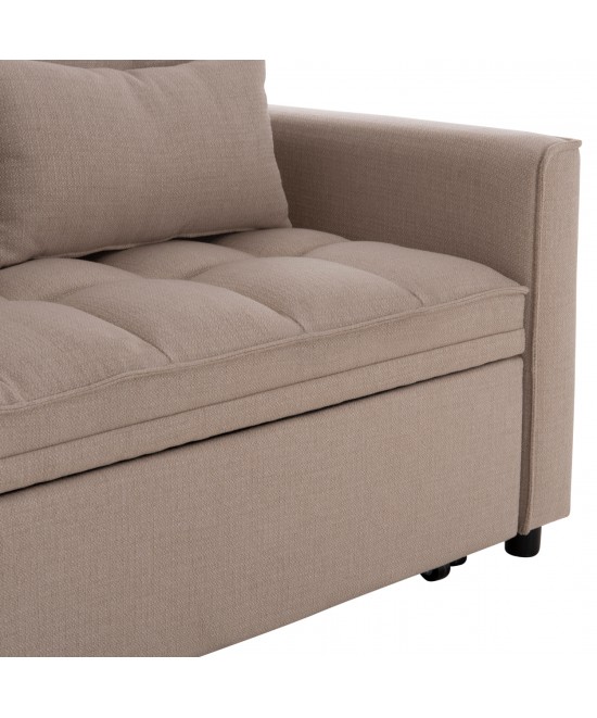 ΚΑΝΑΠΕΣ ΚΡΕΒΑΤΙ 2-ΘΕΣΙΟΣ BORG HM3289.03 ΜΠΕΖ ΥΦΑΣΜΑ 140x75x89Υεκ