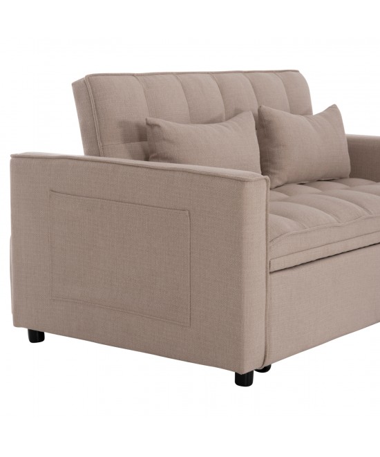 ΚΑΝΑΠΕΣ ΚΡΕΒΑΤΙ 2-ΘΕΣΙΟΣ BORG HM3289.03 ΜΠΕΖ ΥΦΑΣΜΑ 140x75x89Υεκ