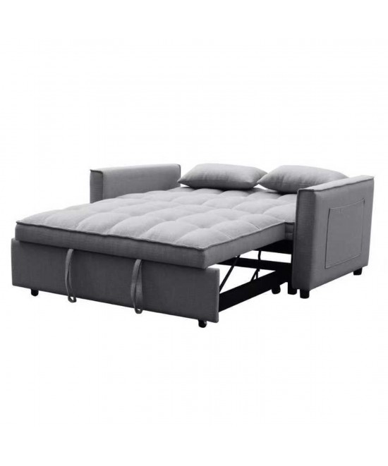 ΚΑΝΑΠΕΣ ΚΡΕΒΑΤΙ 2-ΘΕΣΙΟΣ BORG HM3289.11 ΓΚΡΙ ΥΦΑΣΜΑ 140x75x89Υεκ