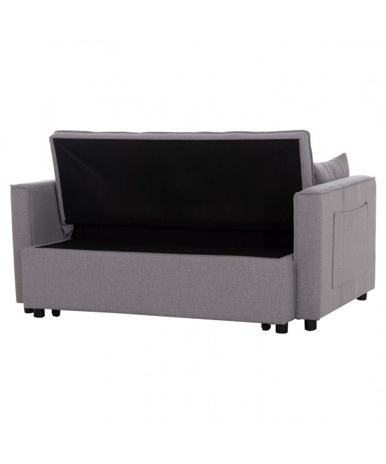 ΚΑΝΑΠΕΣ ΚΡΕΒΑΤΙ 2-ΘΕΣΙΟΣ BORG HM3289.11 ΓΚΡΙ ΥΦΑΣΜΑ 140x75x89Υεκ