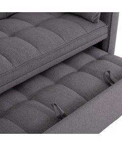 ΚΑΝΑΠΕΣ ΚΡΕΒΑΤΙ 2-ΘΕΣΙΟΣ BORG HM3289.01 ΓΚΡΙ ΥΦΑΣΜΑ 140x75x89Υεκ