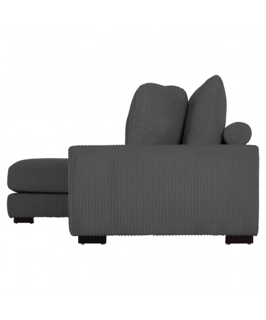 ΚΑΝΑΠΕΣ ΑΡΙΣΤΕΡΗ ΓΩΝΙΑ CRANFIELD HM3287.01L ΓΚΡΙ ΡΙΓΕ ΥΦΑΣΜΑ 315x167(γωνία)x67Υεκ.