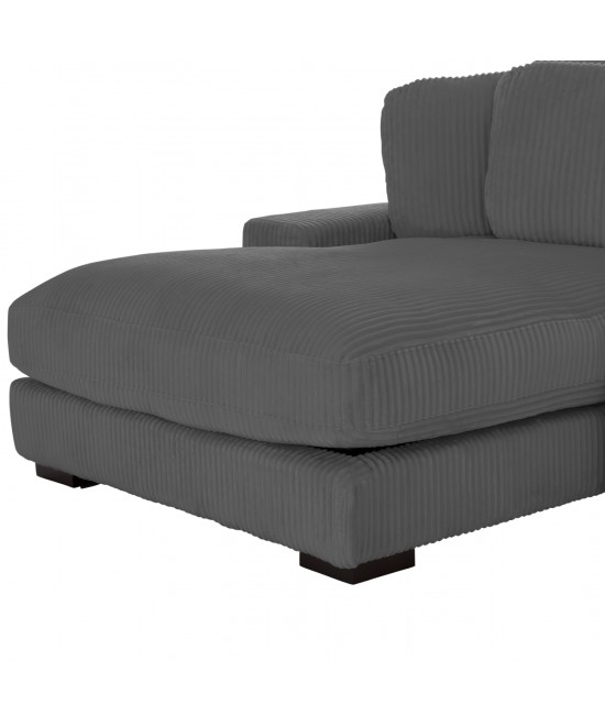 ΚΑΝΑΠΕΣ ΑΡΙΣΤΕΡΗ ΓΩΝΙΑ CRANFIELD HM3287.01L ΓΚΡΙ ΡΙΓΕ ΥΦΑΣΜΑ 315x167(γωνία)x67Υεκ.