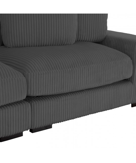 ΚΑΝΑΠΕΣ ΑΡΙΣΤΕΡΗ ΓΩΝΙΑ CRANFIELD HM3287.01L ΓΚΡΙ ΡΙΓΕ ΥΦΑΣΜΑ 315x167(γωνία)x67Υεκ.