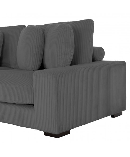 ΚΑΝΑΠΕΣ ΑΡΙΣΤΕΡΗ ΓΩΝΙΑ CRANFIELD HM3287.01L ΓΚΡΙ ΡΙΓΕ ΥΦΑΣΜΑ 315x167(γωνία)x67Υεκ.