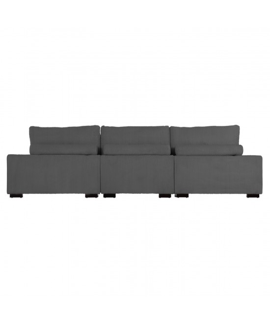 ΚΑΝΑΠΕΣ ΔΕΞΙΑ ΓΩΝΙΑ CRANFIELD HM3287.01R ΓΚΡΙ ΡΙΓΕ ΥΦΑΣΜΑ 315x167(γωνία)x67Υεκ.