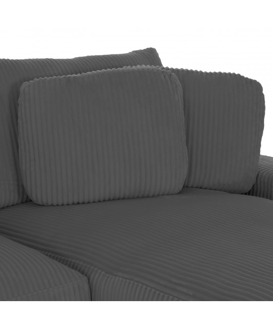 ΚΑΝΑΠΕΣ ΔΕΞΙΑ ΓΩΝΙΑ CRANFIELD HM3287.01R ΓΚΡΙ ΡΙΓΕ ΥΦΑΣΜΑ 315x167(γωνία)x67Υεκ.