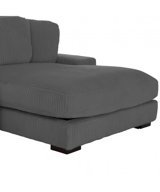 ΚΑΝΑΠΕΣ ΔΕΞΙΑ ΓΩΝΙΑ CRANFIELD HM3287.01R ΓΚΡΙ ΡΙΓΕ ΥΦΑΣΜΑ 315x167(γωνία)x67Υεκ.