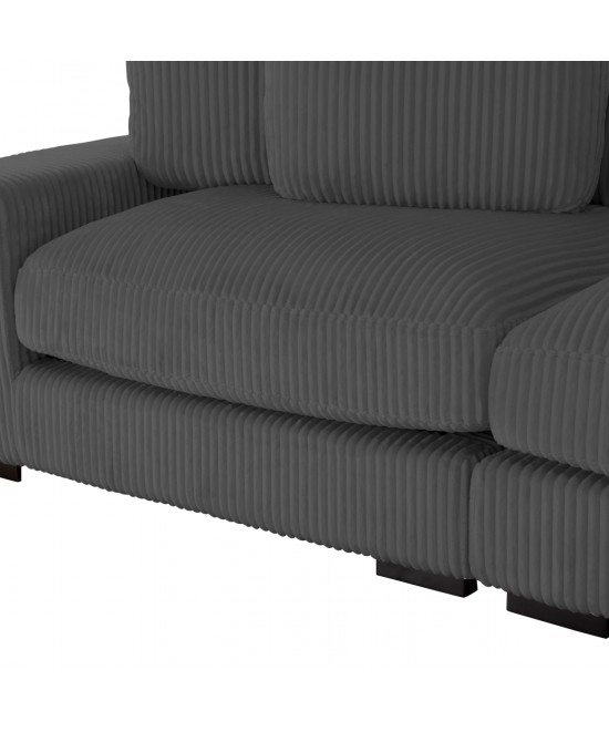 ΚΑΝΑΠΕΣ ΔΕΞΙΑ ΓΩΝΙΑ CRANFIELD HM3287.01R ΓΚΡΙ ΡΙΓΕ ΥΦΑΣΜΑ 315x167(γωνία)x67Υεκ.