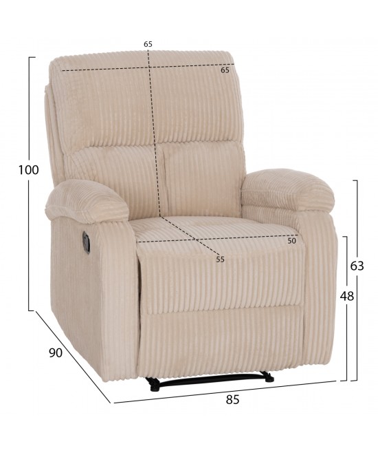 ΠΟΛΥΘΡΟΝΑ RELAX DIONI HM3296.12 ΜΠΕΖ ΡΙΓΕ ΥΦΑΣΜΑ 85x90x100Υεκ. ΠΟΛΥΘΡΟΝΑ RELAX DIONI HM3296.12 ΜΠΕΖ ΡΙΓΕ ΥΦΑΣΜΑ 85x90x100Υεκ.