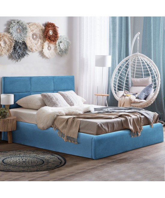 ΚΡΕΒΑΤΙ ΔΙΠΛΟ & ΣΤΡΩΜΑ BRILEY HM21272.04 ΠΕΤΡΟΛ ΒΕΛΟΥΔΟ ΜΕ ΑΠΟΘ.ΧΩΡΟ--ΓΙΑ 160x200εκ